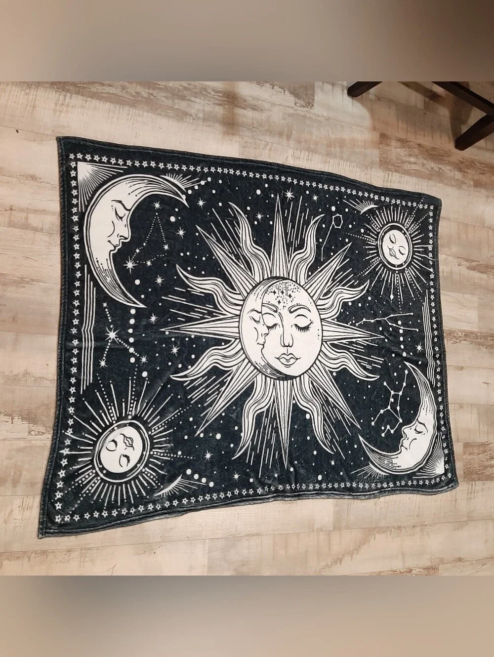 Celestial Sun and Moon Soft Lap Throw Blanket
